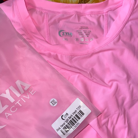 ZYIA ACTIVE PINK PANEL SPLIT BACK MESH SZ XXL - Picture 4 of 5